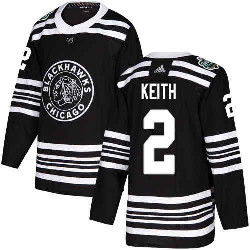 Chicago Blackhawks #2 Duncan Keith Black Authentic 2019 Winter Classic Stitched Jersey Men's cheap jerseys for sale - CheapJerseys.Shop