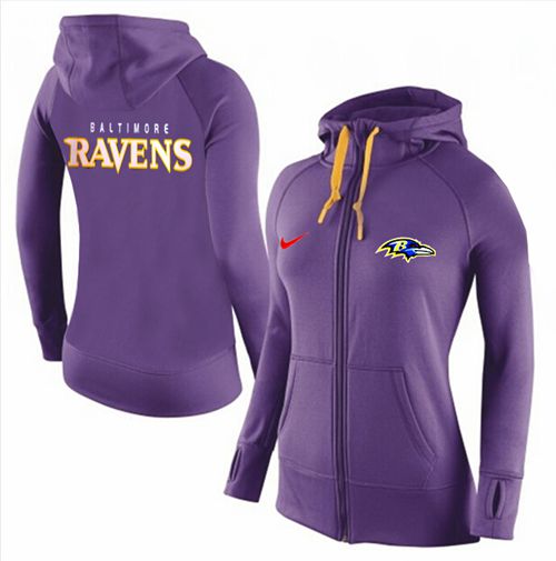 Women's Baltimore Ravens Full-Zip Performance Hoodie Purple cheap jerseys for sale - CheapJerseys.Shop