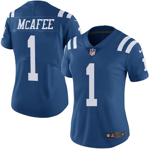 Indianapolis Colts #1 Pat McAfee Royal Blue Women's Stitched Limited Rush Jersey Womens cheap jerseys for sale - CheapJerseys.Shop
