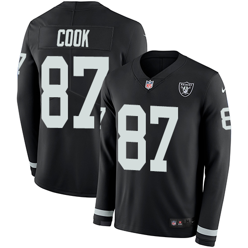 Las Vegas Raiders #87 Jared Cook Black Team Color Men's Stitched Limited Therma Long Sleeve Jersey Men's cheap jerseys for sale - CheapJerseys.Shop