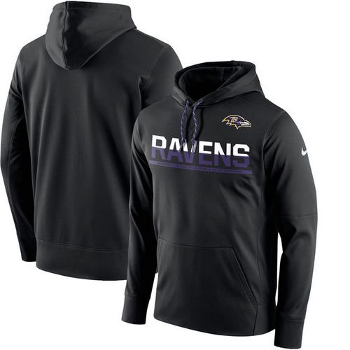 Men's Baltimore Ravens Black Sideline Circuit Pullover Performance Hoodie cheap jerseys for sale - CheapJerseys.Shop