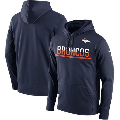 Men's Denver Broncos Navy Sideline Circuit Pullover Performance Hoodie cheap jerseys for sale - CheapJerseys.Shop