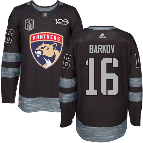 Lightning #16 Aleksander Barkov Black 2023 Stanley Cup Final Patch 100th Anniversary Stitched Jersey cheap jerseys for sale - CheapJerseys.Shop