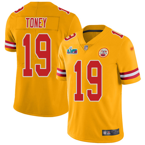Chiefs #19 Kadarius Toney Gold Super Bowl LVII Patch Youth Stitched Limited Inverted Legend Jersey cheap jerseys for sale - CheapJerseys.Shop