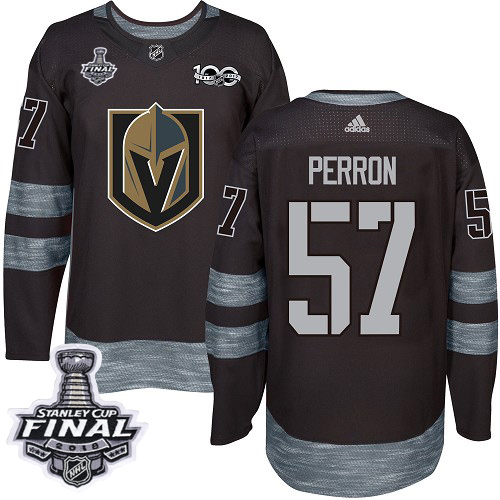 Golden Vegas Golden Knights #57 David Perron Black 1917-2017 100th Anniversary 2018 Stanley Cup Final Stitched Jersey Men's cheap jerseys for sale - CheapJerseys.Shop
