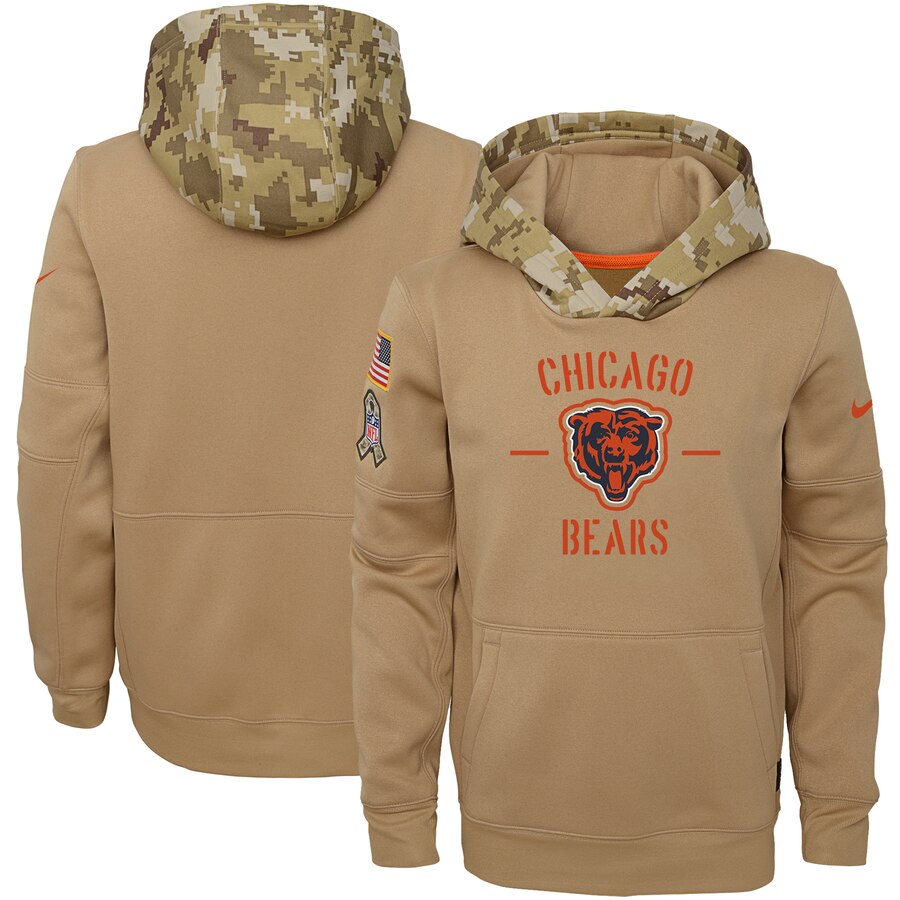 Youth Chicago Bears Khaki 2019 Salute To Service Therma Pullover Hoodie cheap jerseys for sale - CheapJerseys.Shop
