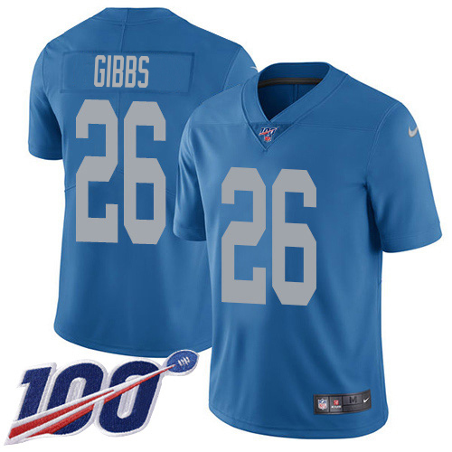 Lions #26 Jahmyr Gibbs Blue Throwback Youth Stitched 100th Season Vapor Untouchable Limited Jersey cheap jerseys for sale - CheapJerseys.Shop
