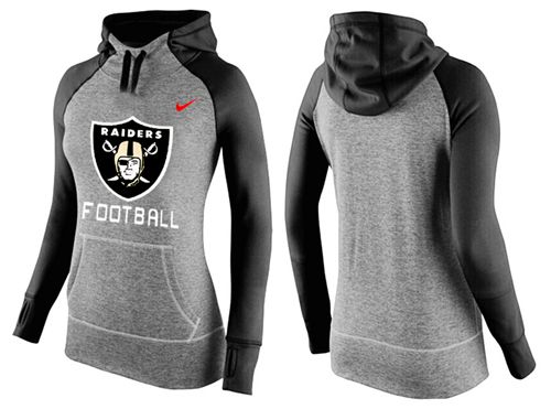 Women's Las Vegas Raiders Performance Hoodie Grey & Black_1 cheap jerseys for sale - CheapJerseys.Shop