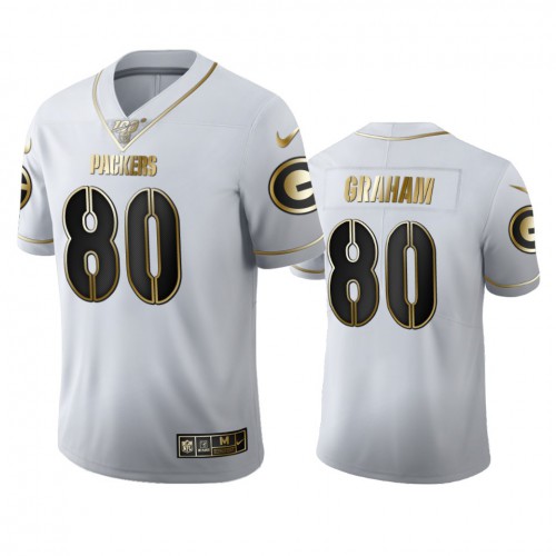Green Bay Green Bay Packers #80 Jimmy Graham Men's White Golden Edition Vapor Limited 100 Jersey Men's cheap jerseys for sale - CheapJerseys.Shop