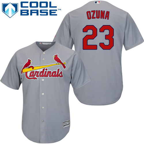 St.Louis Cardinals #23 Marcell Ozuna Grey Cool Base Stitched Youth Jersey Youth cheap jerseys for sale - CheapJerseys.Shop