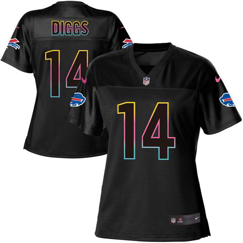 Bills #14 Stefon Diggs Black Women's Fashion Game Jersey cheap jerseys for sale - CheapJerseys.Shop