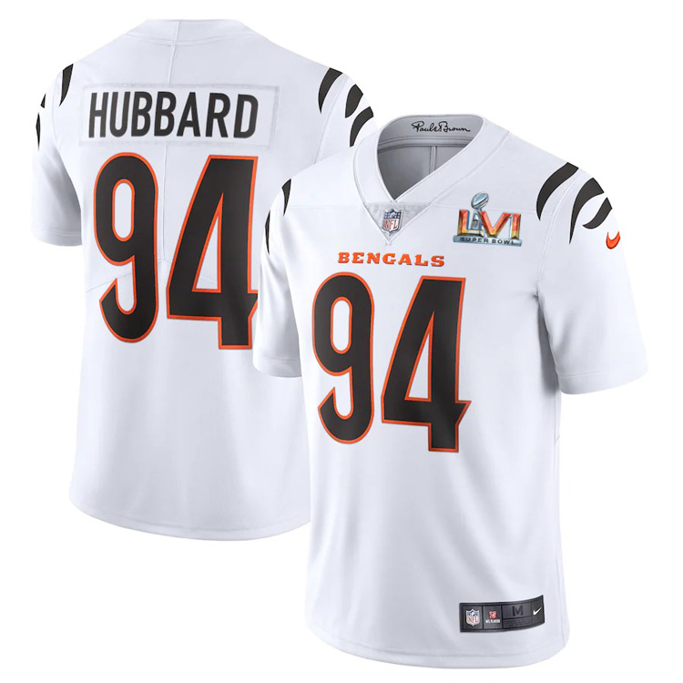 Cincinnati Bengals #94 Sam Hubbard White Super Bowl LVI Patch Men's Vapor Limited Jersey cheap jerseys for sale - CheapJerseys.Shop