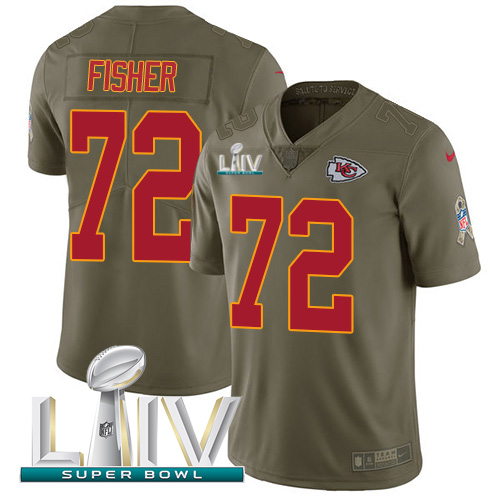 Kansas City Chiefs #72 Eric Fisher Olive Super Bowl LIV 2020 Men's Stitched Limited 2017 Salute To Service Jersey Men's cheap jerseys for sale - CheapJerseys.Shop