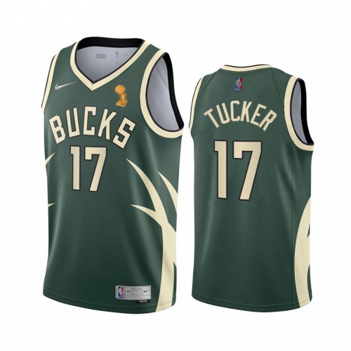 Milwaukee Bucks #17 P.J. Tucker Womens 2021 Finals Champions Swingman Earned Edition Jersey Green Womens cheap jerseys for sale - CheapJerseys.Shop