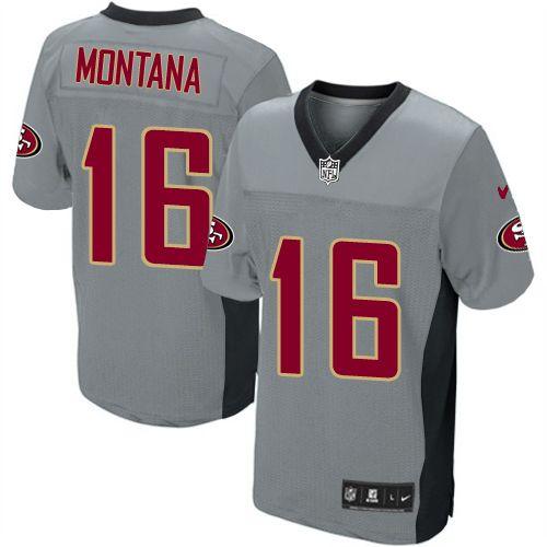 49ers #16 Joe Montana Grey Shadow Youth Stitched Elite Jersey cheap jerseys for sale - CheapJerseys.Shop
