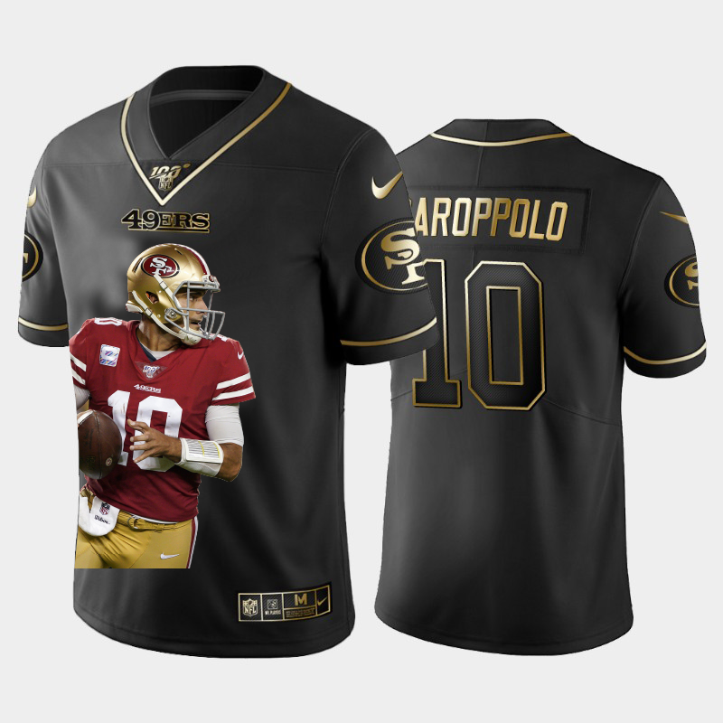 San Francisco 49ers #10 Jimmy Garoppolo Team Hero 2 Vapor Limited 100 Jersey Black Golden cheap jerseys for sale - CheapJerseys.Shop