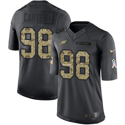 Eagles #98 Jalen Carter Black Youth Stitched Limited 2016 Salute To Service Jersey cheap jerseys for sale - CheapJerseys.Shop