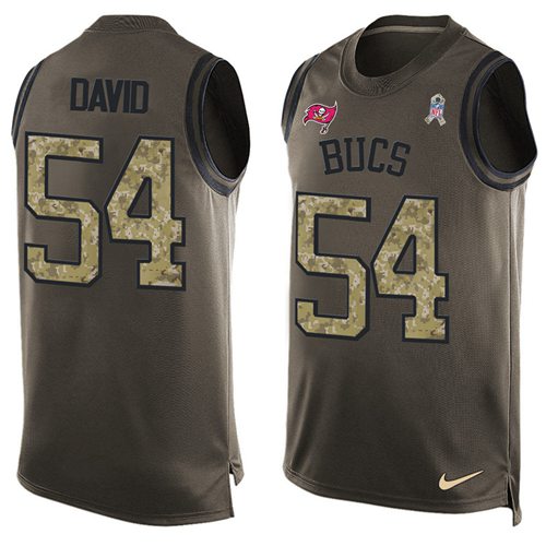 Buccaneers #54 Lavonte David Green Men's Stitched Limited Salute To Service Tank Top Jersey cheap jerseys for sale - CheapJerseys.Shop