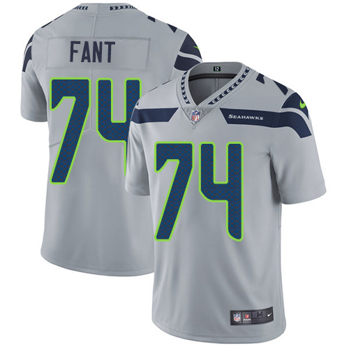 Seattle Seahawks #74 George Fant Grey Alternate Men's Stitched Vapor Untouchable Limited Jersey Men's cheap jerseys for sale - CheapJerseys.Shop