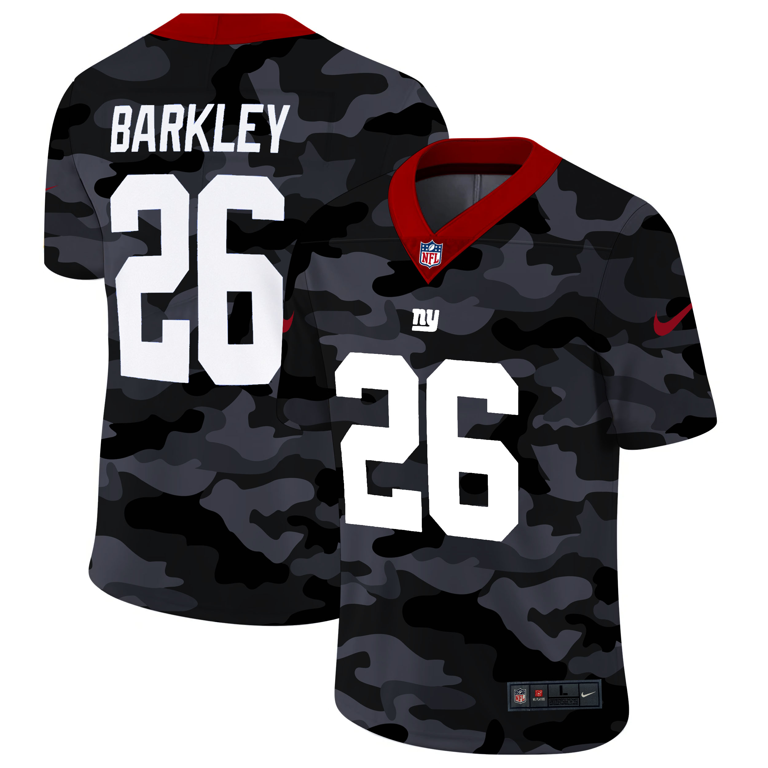 New York Giants #26 Saquon Barkley Men's 2020 Black CAMO Vapor Untouchable Limited Stitched Jersey cheap jerseys for sale - CheapJerseys.Shop