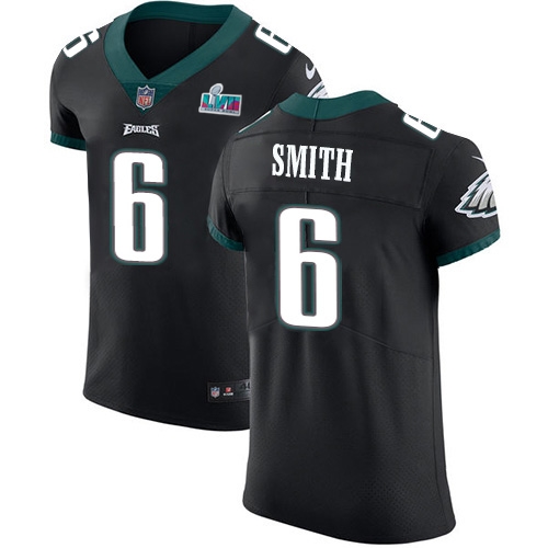 Eagles #6 DeVonta Smith Black Super Bowl LVII Patch Alternate Men's Stitched Vapor Untouchable Elite Jersey cheap jerseys for sale - CheapJerseys.Shop