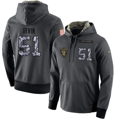 Men's Oakland Raiders #51 Bruce Irvin Stitched Black Anthracite Salute To Service Player Performance Hoodie cheap jerseys for sale - CheapJerseys.Shop