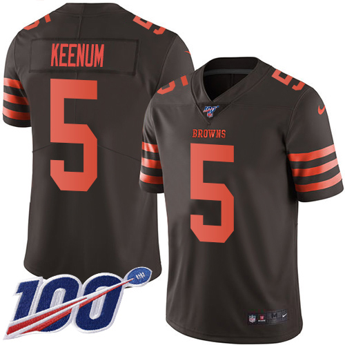 Cleveland Browns #5 Case Keenum Brown Youth Stitched Limited Rush 100th Season Jersey Youth cheap jerseys for sale - CheapJerseys.Shop