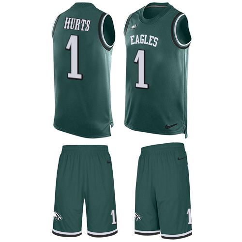 Eagles #1 Jalen Hurts Green Team Color Men's Stitched Limited Tank Top Suit Jersey cheap jerseys for sale - CheapJerseys.Shop