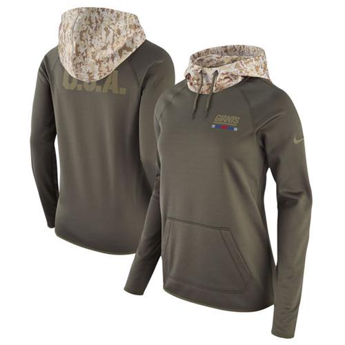 Women's New York Giants Olive Salute To Service Performance Pullover Hoodie cheap jerseys for sale - CheapJerseys.Shop