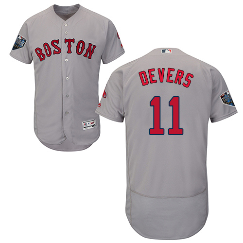 Boston Red Sox #11 Rafael Devers Grey Flexbase Authentic Collection 2018 World Series Stitched Jersey Men's cheap jerseys for sale - CheapJerseys.Shop