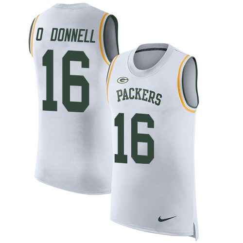 Packers #16 Pat O'Donnell White Men's Stitched Limited Rush Tank Top Jersey cheap jerseys for sale - CheapJerseys.Shop