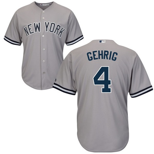 New York Yankees #4 Lou Gehrig Grey Cool Base Stitched Youth Jersey Youth cheap jerseys for sale - CheapJerseys.Shop