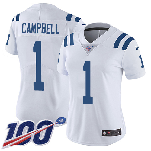 Colts #1 Parris Campbell White Women's Stitched 100th Season Vapor Untouchable Limited Jersey cheap jerseys for sale - CheapJerseys.Shop