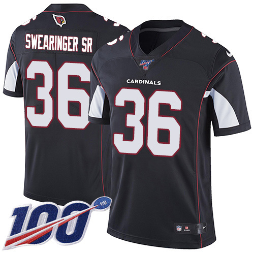 Arizona Cardinals #36 D.J. Swearinger Sr. Black Alternate Men's Stitched 100th Season Vapor Limited Jersey Men's cheap jerseys for sale - CheapJerseys.Shop
