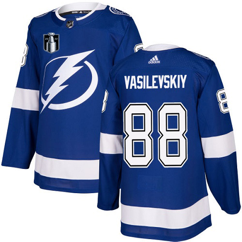 Tampa Bay Lightning #88 Andrei Vasilevskiy Blue 2022 Stanley Cup Final Patch Youth Home Authentic Stitched Jersey Youth cheap jerseys for sale - CheapJerseys.Shop