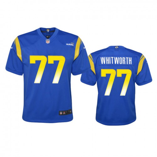 Los Angeles Los Angeles Rams #77 Andrew Whitworth Youth Game Jersey - Royal Youth cheap jerseys for sale - CheapJerseys.Shop