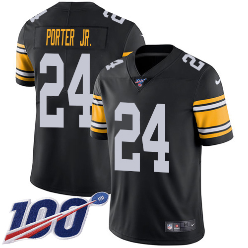 Steelers #24 Joey Porter Jr. Black Alternate Youth Stitched 100th Season Vapor Limited Jersey cheap jerseys for sale - CheapJerseys.Shop