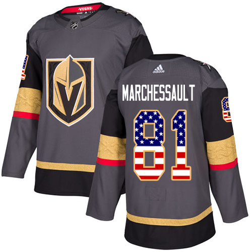 Golden Knights #81 Jonathan Marchessault Grey Youth 2023 Stanley Cup Final Patch Home Authentic USA Flag Stitched Jersey cheap jerseys for sale - CheapJerseys.Shop