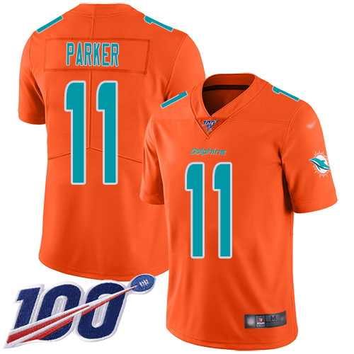 Miami Dolphins #11 DeVante Parker Orange Men's Stitched Limited Inverted Legend 100th Season Jersey Men's cheap jerseys for sale - CheapJerseys.Shop