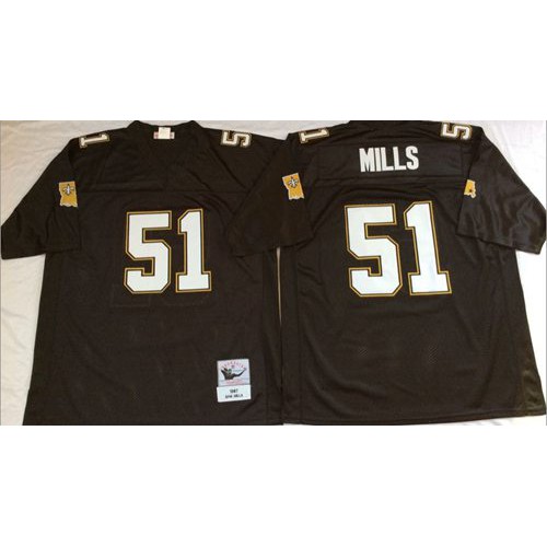 Mitchell And Ness New Orleans Saints #51 Sam Mills Black Throwback Stitched Jersey Men's cheap jerseys for sale - CheapJerseys.Shop