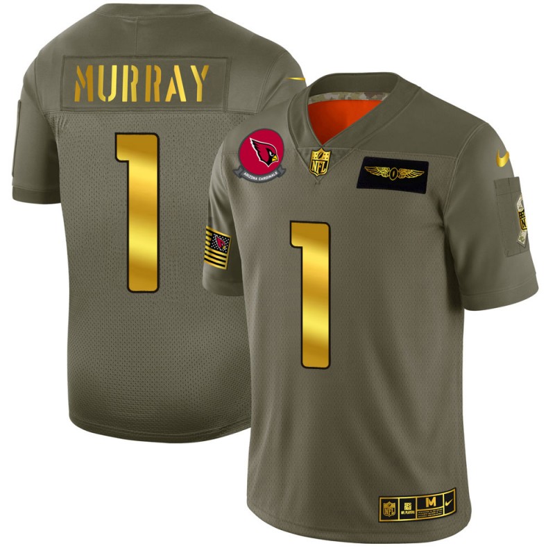 Arizona Cardinals #1 Kyler Murray Men's Olive Gold 2019 Salute To Service Limited Jersey cheap jerseys for sale - CheapJerseys.Shop