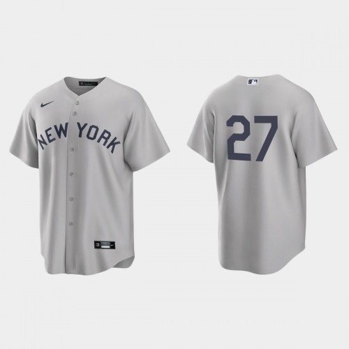 New York New York Yankees #27 Giancarlo Stanton Men's Gray 2021 Field of Dreams Game Jersey Men's cheap jerseys for sale - CheapJerseys.Shop