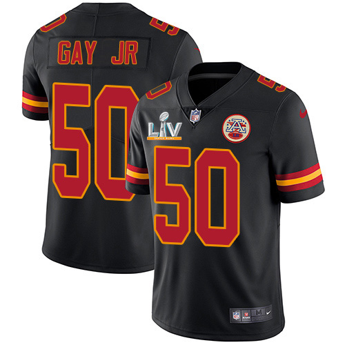 Kansas City Chiefs #50 Willie Gay Jr. Black Men's Super Bowl LV Bound Stitched Limited Rush Jersey Men's cheap jerseys for sale - CheapJerseys.Shop