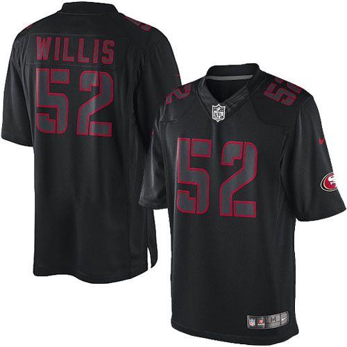 San Francisco 49ers #52 Patrick Willis Black Men's Stitched Impact Limited Jersey Men's cheap jerseys for sale - CheapJerseys.Shop