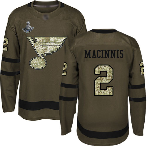 St. Louis Blues #2 Al MacInnis Green Salute to Service Stanley Cup Champions Stitched Jersey Men's cheap jerseys for sale - CheapJerseys.Shop