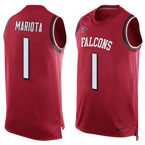 Falcons #1 Marcus Mariota Red Team Color Men's Stitched Limited Tank Top Jersey cheap jerseys for sale - CheapJerseys.Shop