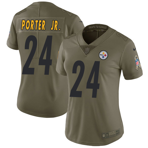 Steelers #24 Joey Porter Jr. Olive Women's Stitched Limited 2017 Salute To Service Jersey cheap jerseys for sale - CheapJerseys.Shop