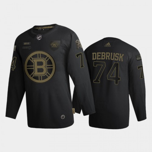 Boston Boston Bruins #74 Jake Debrusk Men's 2020 Veterans Day Authentic Jersey - Black Men's cheap jerseys for sale - CheapJerseys.Shop
