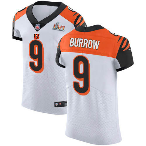 Bengals #9 Joe Burrow White Super Bowl LVI Patch Men's Stitched Vapor Untouchable Elite Jersey cheap jerseys for sale - CheapJerseys.Shop