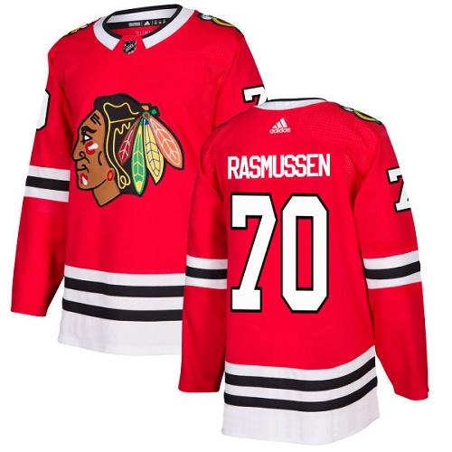 Chicago Blackhawks #70 Dennis Rasmussen Red Home Authentic Stitched Jersey Men's cheap jerseys for sale - CheapJerseys.Shop